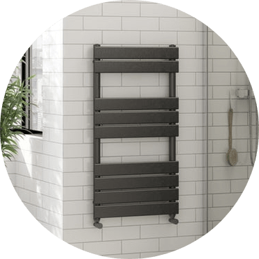 Grey heated towel rail