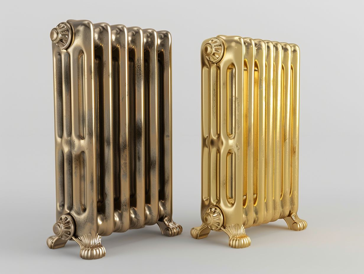 What is the difference between gold heating and brass heating radiators?