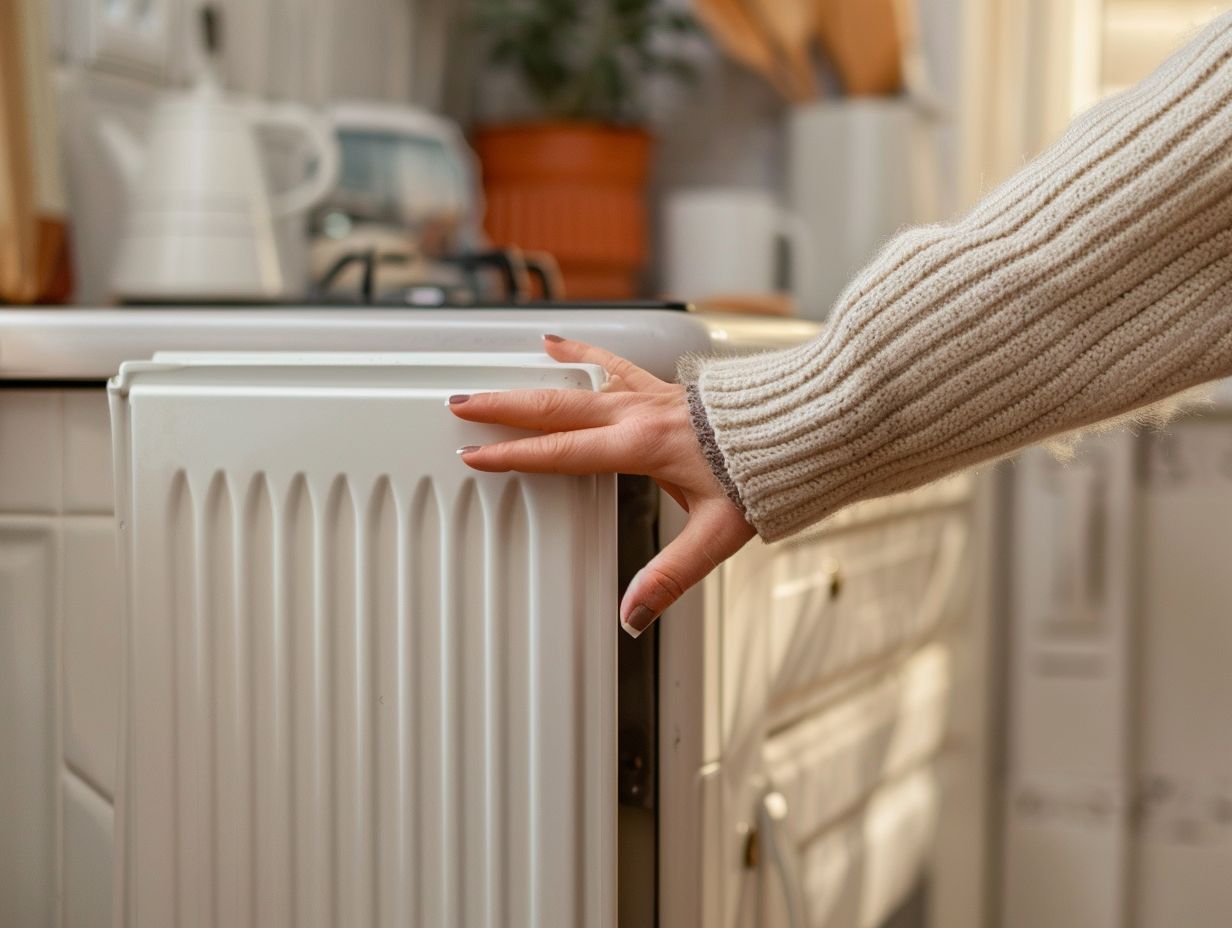 How can I tell if my kitchen radiator has air trapped in it?