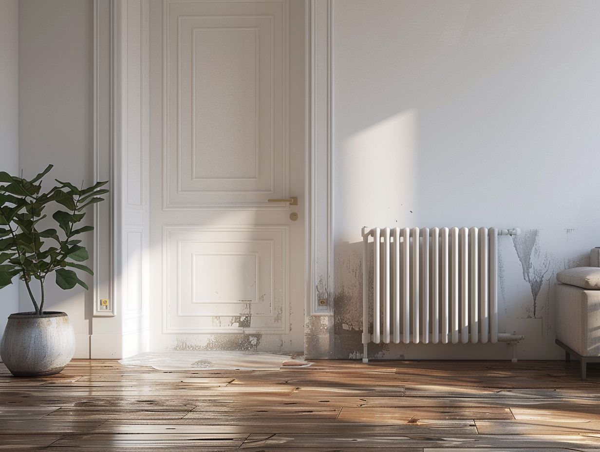 How can I tell if my living room radiator is leaking?